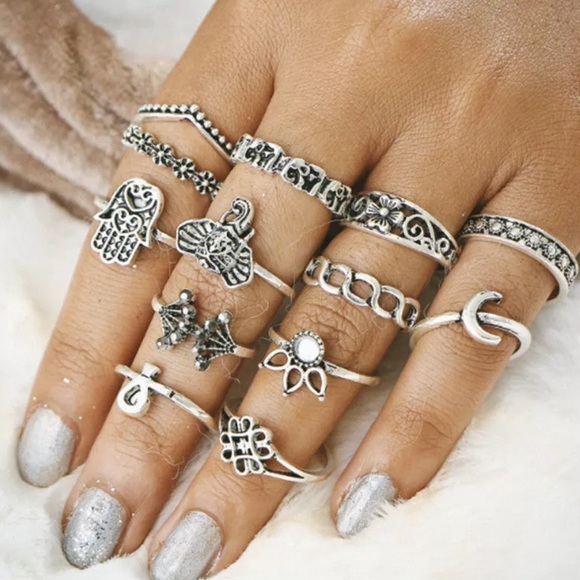 Pawsitively Posh Jewelry - {LEAH} boho Fatima Elephant ring bundle